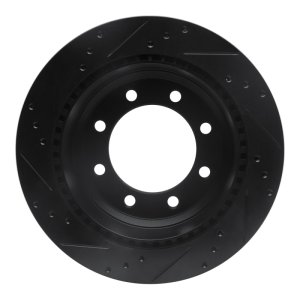 Ford E-150 Brake Rotor (1) - Rear Right - R1 Concepts - Drilled & Slotted - Black - `08-`25